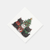 Serviette En Papier Chats de Noël mignons (Coin)