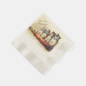 Serviette En Papier Chats de Noël victoriens (Coin)