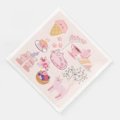 Serviette En Papier Chats de thé rose vif (Coin)