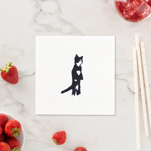Serviette En Papier Chats de Tuxedo (En situation)