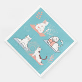 Serviette En Papier Chats de yoga (Coin)