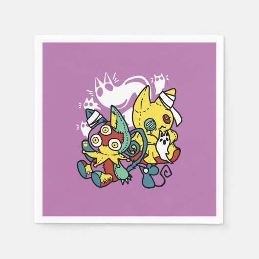 Serviette En Papier Chats déplaisants Halloween Art : Paw-sitly Fright (Devant)