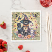 Serviette En Papier Chats d'Halloween (En situation)