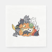 Serviette En Papier Chats d'Halloween Kittens (Devant)