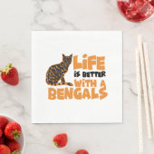 Serviette En Papier Chats du Bengale (En situation)
