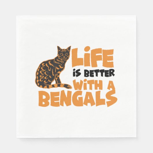 Serviette En Papier Chats du Bengale (Devant)