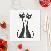 Serviette En Papier Chats en amour (En situation)