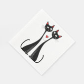 Serviette En Papier Chats en amour (Coin)