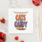 Serviette En Papier Chats et bonbons (En situation)