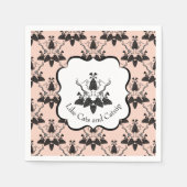 Serviette En Papier Chats et casserole Damask Look Motif (Devant)