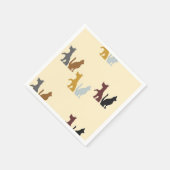 Serviette En Papier Chats et chiens colorés motif (Coin)