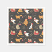 Serviette En Papier Chats Festifs avec lumière Motif de Noël (Devant)