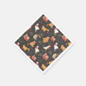 Serviette En Papier Chats Festifs avec lumière Motif de Noël (Coin)