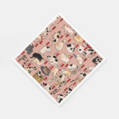 Serviette En Papier chats japonais Ukiyo-e Funny kitty (Coin)