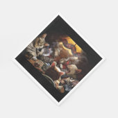 Serviette En Papier Chats jouant au poker (Coin)