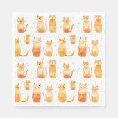 Serviette En Papier Chats Kitty Orange (Devant)