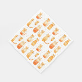 Serviette En Papier Chats Kitty Orange (Coin)