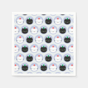 Serviette En Papier Chats mignons en Casquette de fête