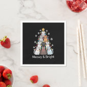 Serviette En Papier Chats Noël Arbre Meowy Bright Cute Xmas (En situation)