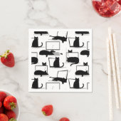 Serviette En Papier Chats noirs assis sur des ordinateurs portables Mo (En situation)