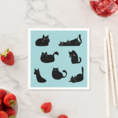 Serviette En Papier Chats noirs drôles (En situation)