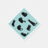 Serviette En Papier Chats noirs drôles (Coin)