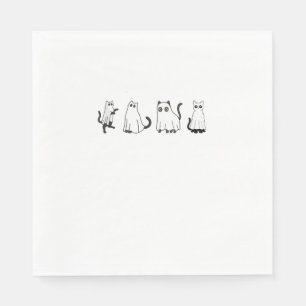 Serviette En Papier Chats noirs mignons en costume fantôme Femmes et h