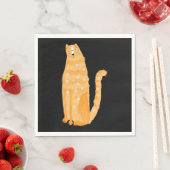 Serviette En Papier Chats Orange (En situation)