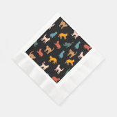 Serviette En Papier Chats sur le noir (Coin)