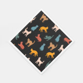 Serviette En Papier Chats sur le noir (Coin)