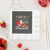 Serviette En Papier Chats Tous Noël (En situation)
