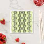 Serviette En Papier Chats vert (En situation)