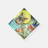 Serviette En Papier Chats Watercolor Art (Coin)