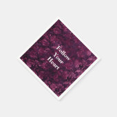 Serviette En Papier Chaud Bourgogne Floral (Coin)