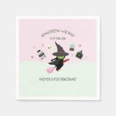 Serviette En Papier Chaud vert sorcier Halloween anniversaire (Devant)