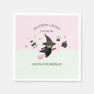 Serviette En Papier Chaud vert sorcier Halloween anniversaire