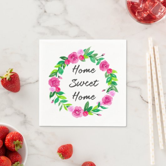 Serviette En Papier Chauffage des maisons florales (En situation)