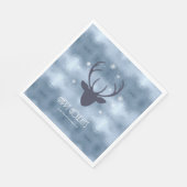 Serviette En Papier Chauffeurs de cerfs Silhouette & Snowflakes Blue I (Coin)