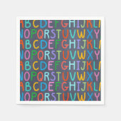 Serviette En Papier Chaulkboard de l'école alphabet des serviettes en  (Devant)