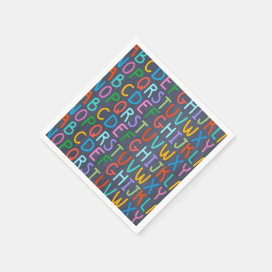 Serviette En Papier Chaulkboard de l'école alphabet des serviettes en (Coin)