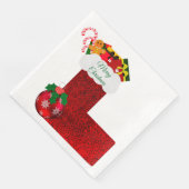 Serviette en papier Chaussette de Noël (Coin)
