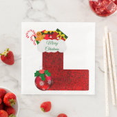 Serviette en papier Chaussette de Noël (En situation)