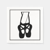 Serviette En Papier Chaussons Bleu Noir En Pointe (Devant)