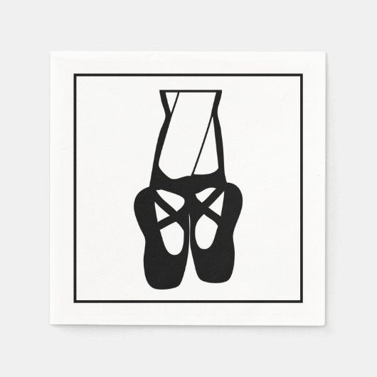 Serviette En Papier Chaussons Bleu Noir En Pointe (Devant)