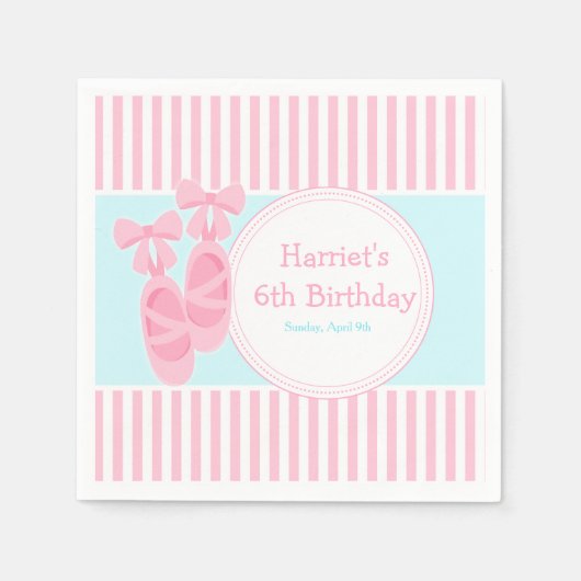 Serviette En Papier Chaussons de ballet Ballerina fête d'anniversaire (Devant)