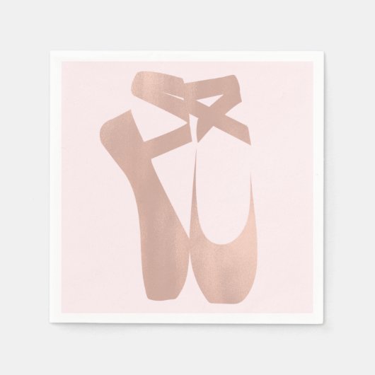 Serviette En Papier Chaussons de Ballet Rose Ballerina Anniversaire (Devant)