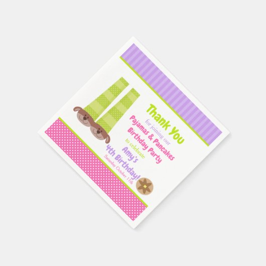 Serviette En Papier Chaussons de chien Pyjamas & Pancakes Fête d'anniv (Coin)