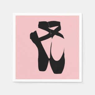 Serviette En Papier Chaussure à pointe de ballon noir