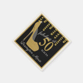 Serviette En Papier Chaussure à talon haute or fête d'anniversaire ave (Coin)