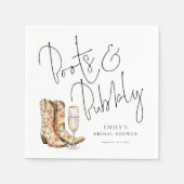 Serviette En Papier Chaussures à script moderne et bridal shower pétil (Devant)